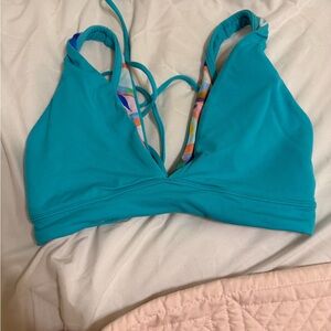 Maaji Turquoise Bikini Top with Multicolor Straps